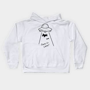 See U Later Puppy - Dog & Spaceship Kids Hoodie